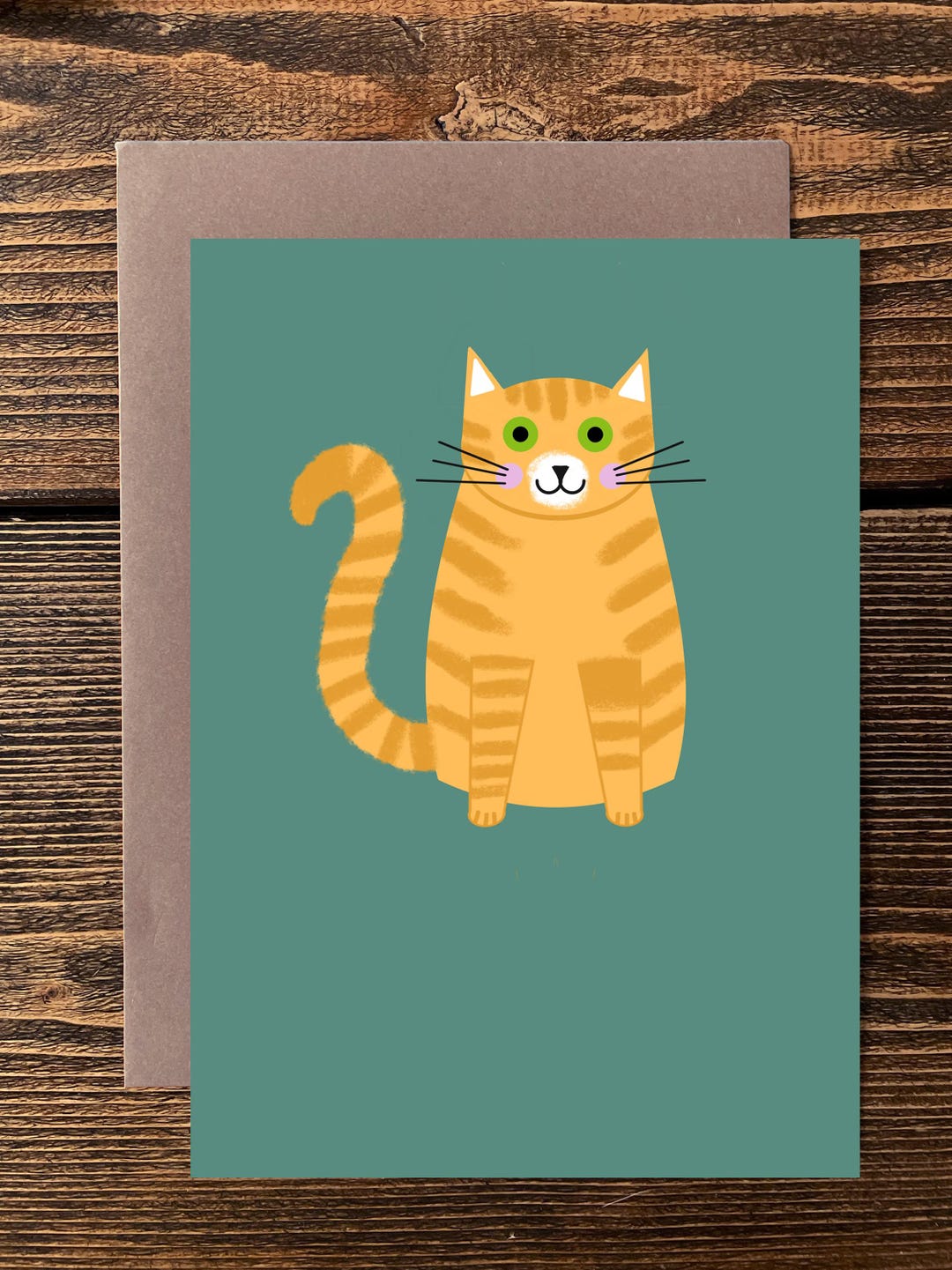 Ginger Cat Blank Greetings Card - Etsy