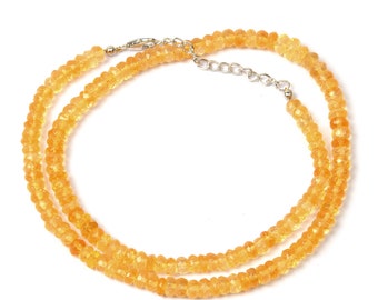 Agate/'Citrine Beads/'Sterling Silver Necklace,Choker,Gemstone beads,Christmas Gift/'Gemstone Choker Necklace/'Gift Idea,Citrine beads,Gift