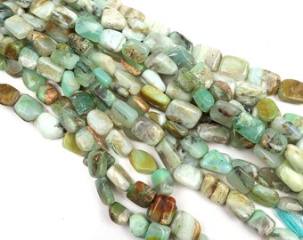 Natural Peruvian Opal Beads: Smooth Nugget Gemstone 13 Inch Strand 11X16-12X18 MM Beads
