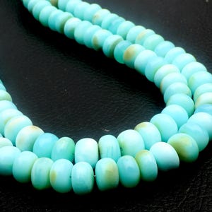Blue Opal Beads | Blue Opal Gemstone Beads | 8 & 16 Inch Strand 7-8 MM Beads | Smooth Rondelle Shape Beads | Handmade Beads | Jewelry Making