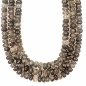 Black Rutile Beads, Natural Black Rutile Gemstone Beads, 13 Inch Strand 7-8 MM Beads, Faceted Rondelle Beads, Wholesale Beads, Jewelry Beads