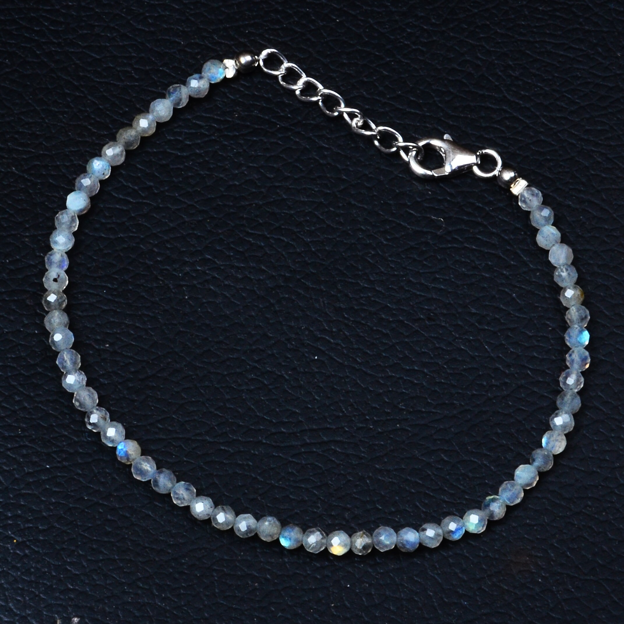 Faceted Labradorite Beads Bracelet, 3 MM Beads, 8 Inches Bracelet ...