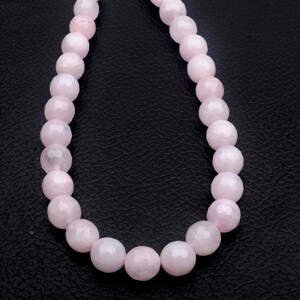 Rose Quartz Beads | Natural Rose Quartz Gemstone Beads | 15 Inch Strand 8 MM Beads | Drilled Beads | Faceted Round Shape | Jewelry Making