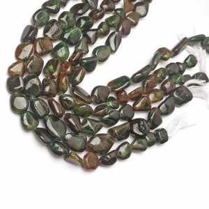 Natural Bloodstone Beads Genuine Bloodstone Gemstone Beads 8 Inch Strand Green Bloodstone Smooth Beads Nugget Shape Beads Beads image 4