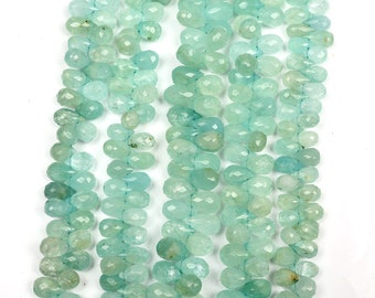 Aquamarine Beads | Natural Aquamarine Teardrop Beads |8 Inch Strand 7X10-7X13 MM Beads |Aquamarine Gemstone Beads | Blue Aquamarine Beads