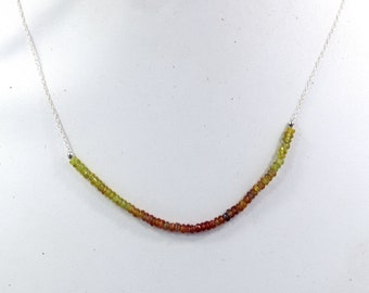 Natural Multi Sapphire Necklace, 925 Silver Sterling Chain, Rare Necklace, Multi Sapphire Beaded Necklace, Women Necklace, Handmade Necklace