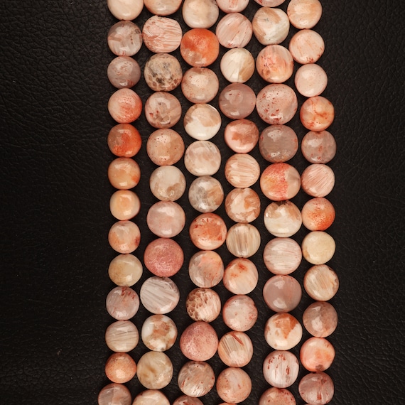 Peach Scolecite Coins Peach Scolecite Coins