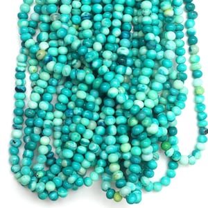 Blue Opal Beads | Froze Opal Gemstone Beads | 13 Inch Strand 5-6 MM Beads | Smooth Rondelle Shape Beads | Wholesale  Beads | Jewelry Making