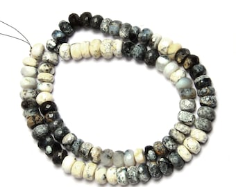 Natürliche Dendrit-Opal Perlen: Facettierte Rondell Edelstein 8 & 16-Zoll-Strang 7-8 MM Perlen