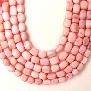 Pink Opal Beads, Pink Opal Gemstone Beads, Smooth Nugget Beads, 8 Inch Strand, Jewelry Making Wholesale Beads, Pink Opal Smooth Nugget Beads