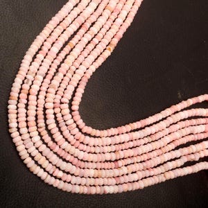 Pink Opal Beads, Baby Pink Opal Gemstone Beads, 13 Inch Strand 4-5 MM Beads, Faceted Beads, Rondelle Beads, Wholesale Beads, Jewelry Making