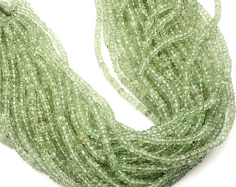 Green Amethyst Beads, Natural Green Amethyst Gemstone Beads, Faceted Rondelle Beads, Amethyst Beads, 8 & 13 Inch Strand, Wholesale Beads