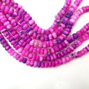 Purple Opal Beads: Carved Rondelle Shape Gemstone 8 & 16 Inch Strand