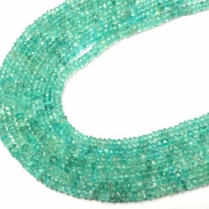 Natural Apatite Gemstone Beads, Best Quality Apatite 13 Inch Strand 2-3MM Beads, Faceted Rondelle Beads, For Jewelry Making, Wholesale Beads