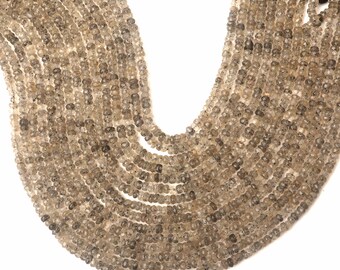 Natural Black Rutile Beads: Faceted Rondelle Gemstone 13 Inch Strand 4-5 MM