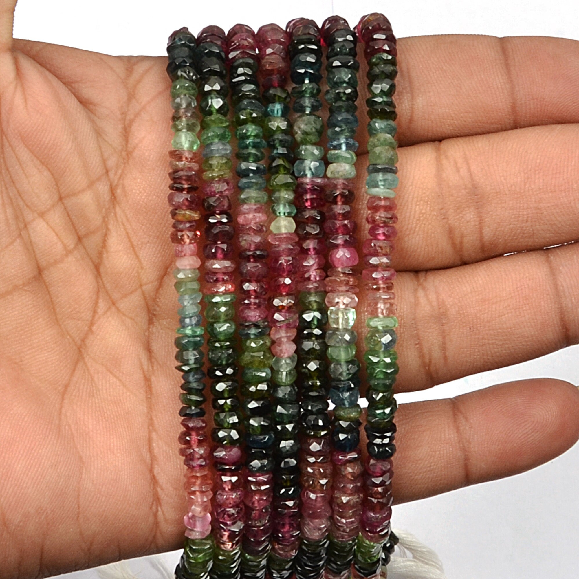 Perline Di Pietra Preziosa Sfaccettate Rotonde Con Micro Taglio Di - Foto 8