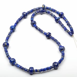Lapis Lazuli Necklace, Gemstone Necklace, 18 Inch Length 4 MM, 9 MM Beads, 925 Silver Lock, Handmade Necklace, Natural Lapis Lazuli Gemstone