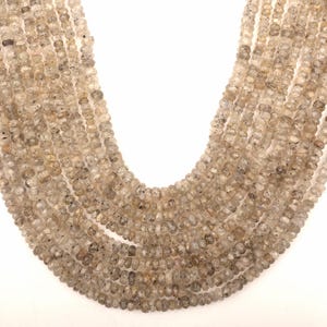 Black Rutile Beads | Black Rutile Gemstone Beads | 13 Inch Strand 4-5 MM Beads | Rutile Faceted Rondelle Beads | Wholesale Gemstone Beads