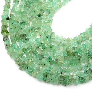 Emerald Beads, Natural Emerald Gemstone Beads, 8 Inch Strand 3-4 MM Beads, Emerald Uncut Beads, Rough Beads, Emerald Jewelry, Jewelry Making