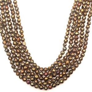 Faceted Pyrite Gemstone Beads: Natural Round Jewelry Making, 5-6mm 13 Inch Strand