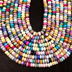 Multi Opal Perlen, Multi Opal Edelstein Perlen, 13-Zoll-Strang 5 mm Perlen, Multi Candy Color Opal, glatte Rondelle Perlen, handgemachter Edelstein