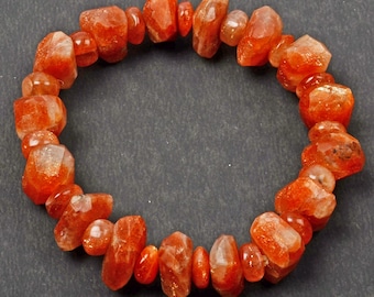 Natural Sunstone Bracelet: Gemstone Bracelet 7 Inch Length 6-9 MM Beads