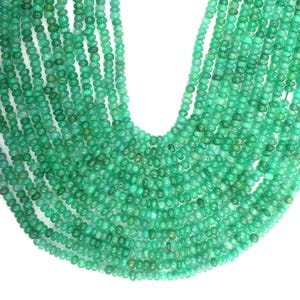 Chrysoprase Quartz Beads, Green Quartz Gemstone Beds, 13 Inch Strand 3-4 MM Beads, Smooth Rondelle Beads, Handmade Beads, Jewelry Making