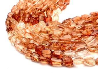 Natural Imperial Topaz Beads: Faceted Nugget Gemstone 8 & 16 Inch Strand Wholesale Beads