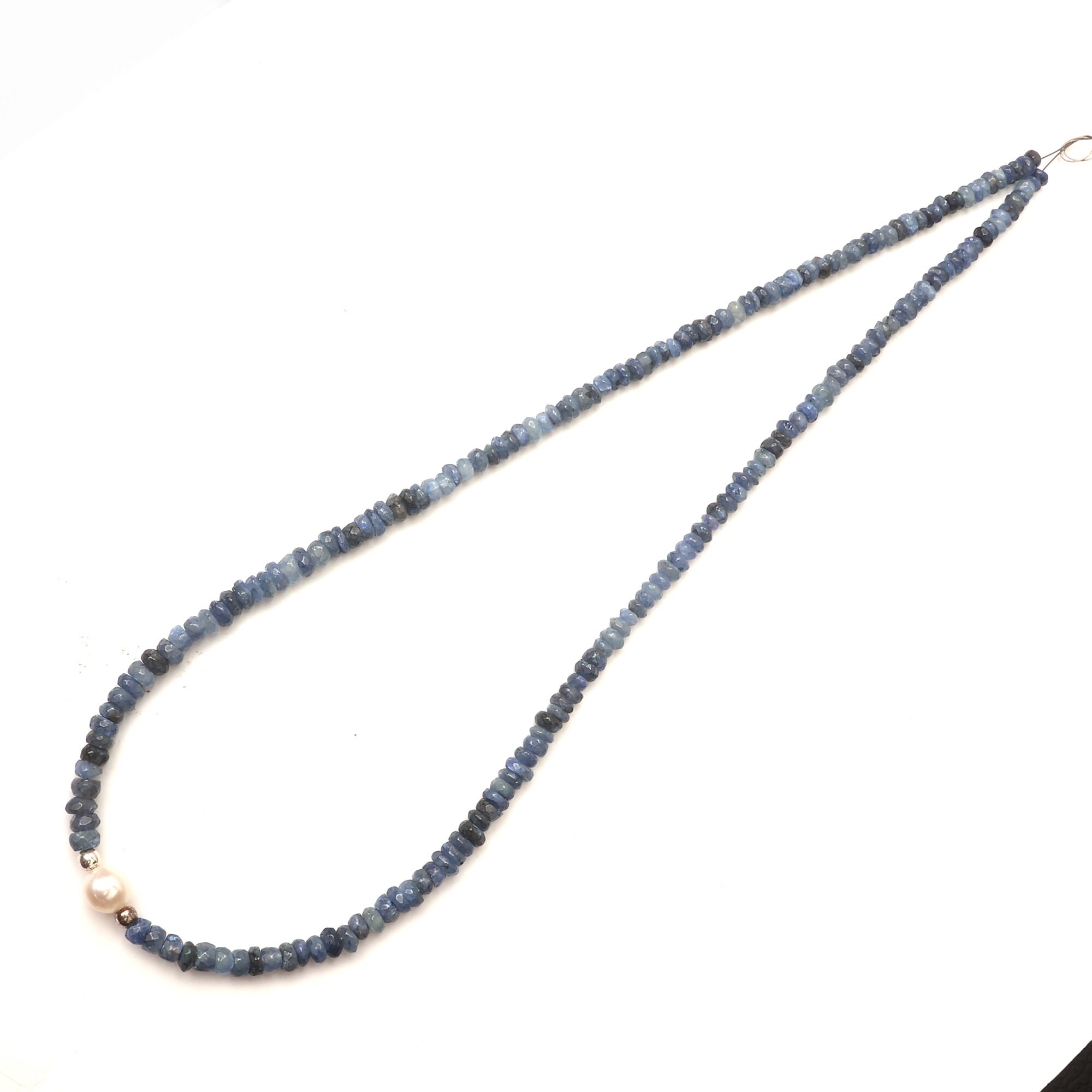 Collier En Perles - Cordiérite Et Saphir Bleu - Argent 925 - Longueur 46 Cm - Neuf Avec étiquettes - Fabriqué En France