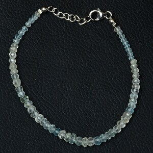 Multi Aquamarine Bracelet, Multi Aquamarine Beads, 8 Inch Length 4-5 MM Beads, 925 Silver Lock Bracelet, Faceted  Beads, Jewelry Bracelet