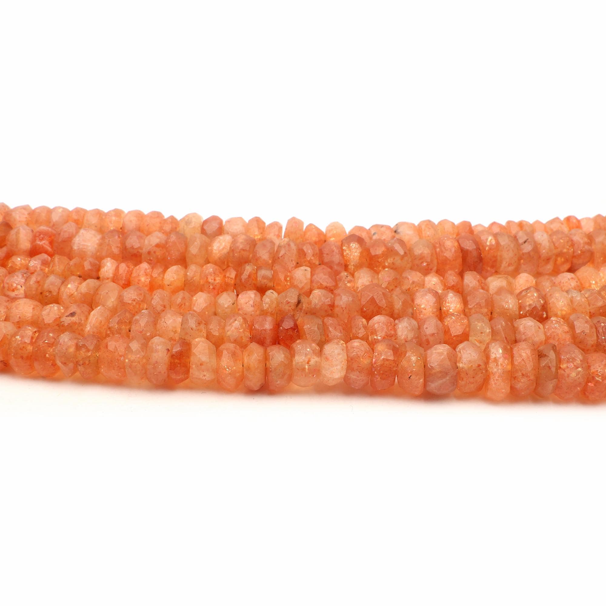 Sun Stone 7-13mm Faceted Rondelle A Grade Gemstone Beads Strand - 18999