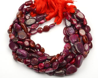 Perline Di Rubino Rosso Brasiliano Sfuse – Facce Sfaccettate 4x6 Mm, Filo Da 38 Cm
