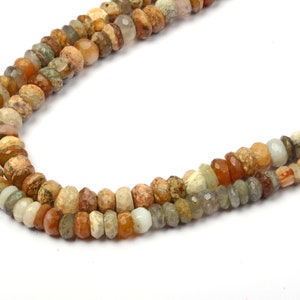 Natural Opal Beads  | 13 Inch Strand Rondelle Shape Gemstone Beads | Opal Faceted Beads | Best Quality Beads | Jewelry Making & Woman Gifts