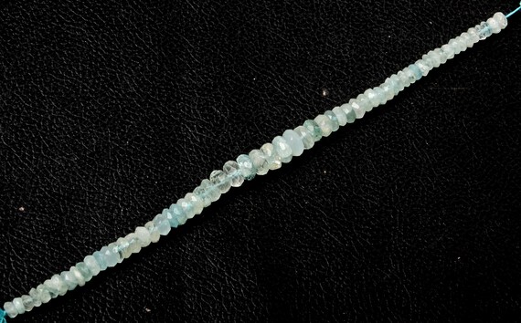 Perles Aigue-marine Naturelle Véritable – Fil De 20cm Pour Création De Bijoux