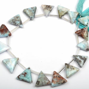 Rare Natural Bio Pectolite Gemstone Beads Bio Pectolite Smooth Triangles Shape Beads Best Bio Pectolite 6 Inch Strand 13x14-18x19 MM Beads
