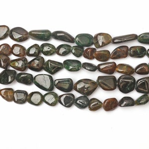 Natural Bloodstone Beads Genuine Bloodstone Gemstone Beads 8 Inch Strand Green Bloodstone Smooth Beads Nugget Shape Beads Beads image 5