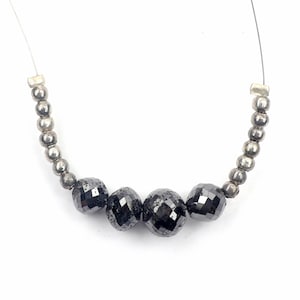 Rare Black Diamond Beads, Natural Black Diamond Beads, 2 CM Strand 5-6.5 MM Beads, Faceted Beads, Rondelle Shape Beads, Necklace Making