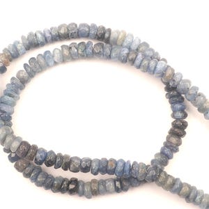 Blue Sapphire Necklace, Natural Blue Sapphire Necklace, Faceted Rondelle Beads, 16 Inch Length, Sapphire Necklace, 925 Silver Lock Lock