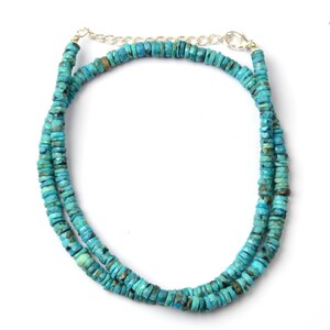 Natural Turquoise Beaded Necklace, 3-6MM Beads, Blue Turquoise Necklace, Faceted Turquoise Necklace, Turquoise Jewelry, Women Jewelry