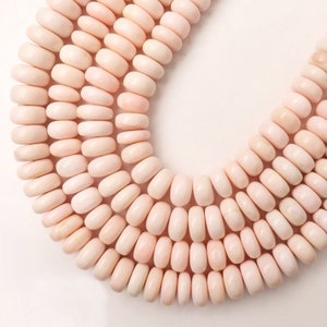 Baby Pink Opal Beads, Pink Opal Gemstone Beads, 13 Inch Strand, Smooth Rondelle Beads, Opal Loose Bead, Jewelry Making, Wholesale Beads
