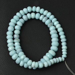 Sky Blue Opal Beads, 5-10 MM Beads, 8 Inches Strand, Jewelry Making Beads, Blue Opal Gemstone, Sky Blue Opal Bead For Jewelry, Faceted Opal