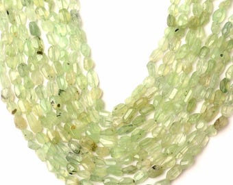 Natural Prehnite Beads: Faceted Nugget Gemstone 8 Inch Strand 9-12 MM Beads Jewelry Making