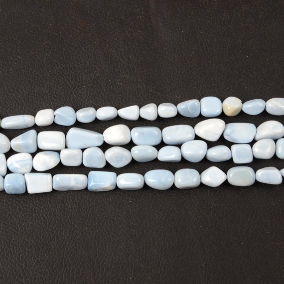1 pc 10-11mm Blue Opal Drilled Beads Strand 13 inches