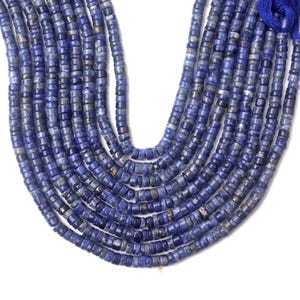 Lapis Lazuli Beads | Natural Lapis Lazuli Gemstone Beads | Smooth Wheel Shape Beads | Lapis 5 MM Beads | Jewelry Making | Wholesale Beads
