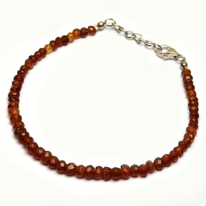 Garnet Bracelet | Natural Garnet Beads | 8 Inches 3-5 MM Beads | 925 Silver Lock Bracelet | Garnet Jewelry Bracelet | Beaded Bracelet Gifts