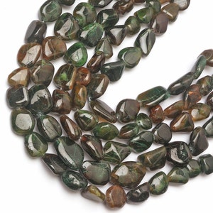 Natural Bloodstone Beads Genuine Bloodstone Gemstone Beads 8 Inch Strand Green Bloodstone Smooth Beads Nugget Shape Beads Beads image 1