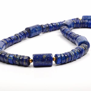 Lapis Lazuli Necklace, Natural Lapis Lazuli Beads, 925 Silver Lock, Adjustable Length, Beaded Necklace, Jewelry Necklace, Gemstone Necklace