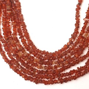Hessonite Garnet Beads, Natural Hessonite Garnet Beads, 8 Inch Strand 4-5 MM Beads, Rough Beads, Garnet Gemstone Beads, Wholesale Beads