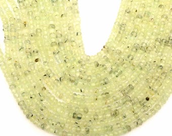 Natural Prehnite Beads: Faceted Rondelle Gemstone 13 Inch Strand 5 MM Necklace Making