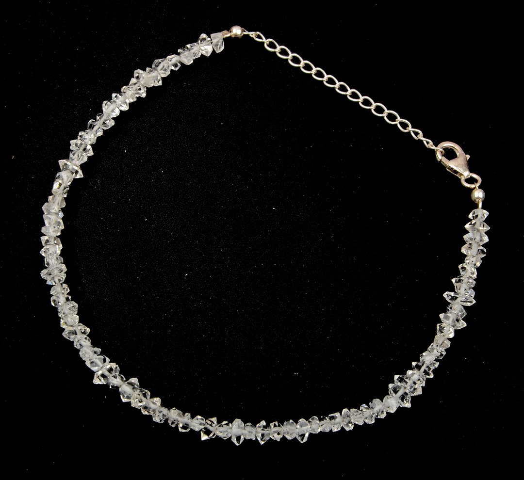 •HERKIMER DIAMOND - TWOFOLD• linked silver bracelet (7.25